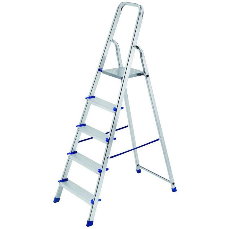 Scala in alluminio a 5 gradini EN-131 portata max 150kg - Vigor Ercole