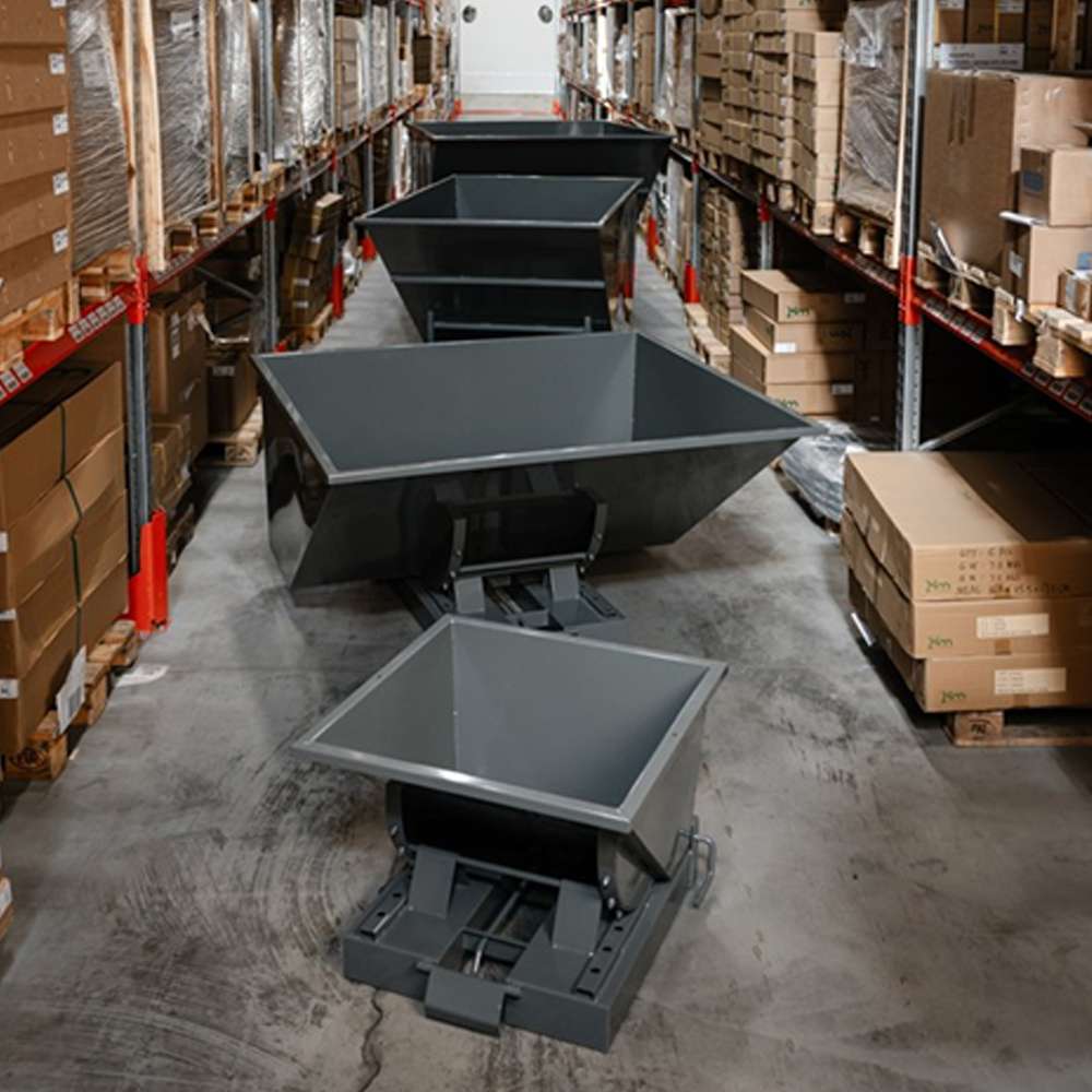 Benna ribaltabile con ribaltamento automatico da 150 a 3.000 l- Kongamek