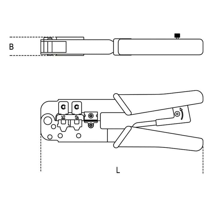 Pinza a Cricchetto per Capicorda telefonia e trasmissione dati - Beta 1601/Pc