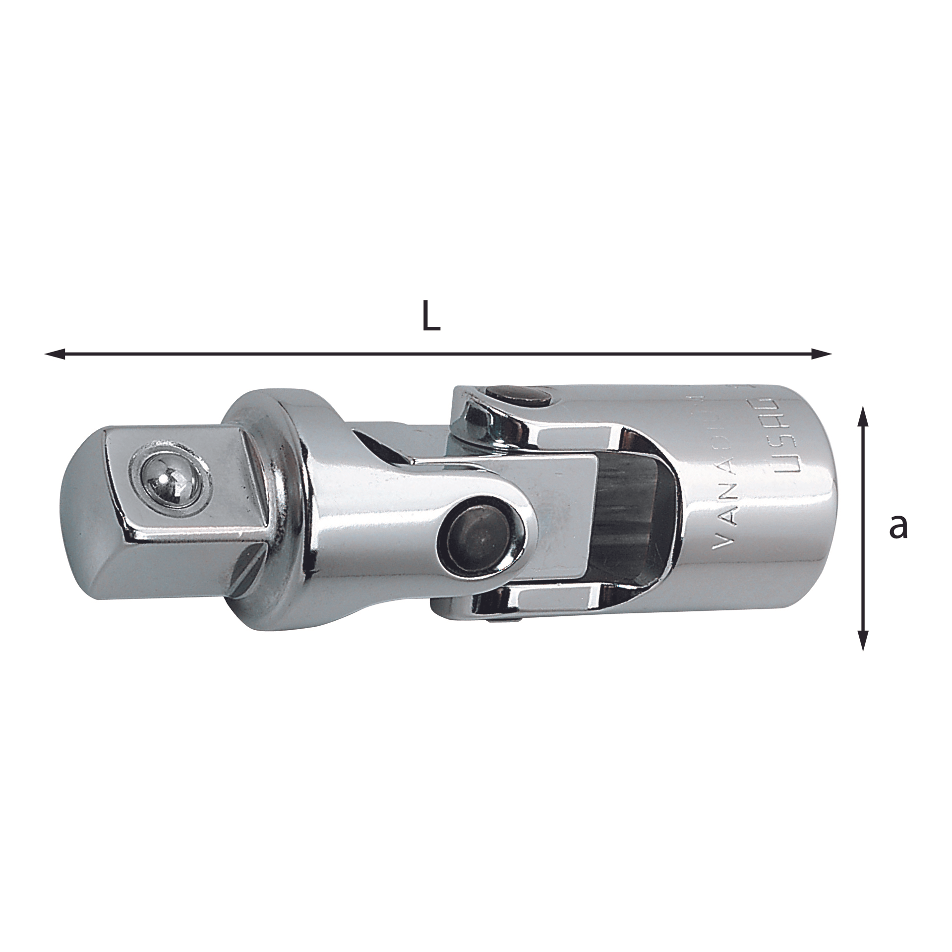 Portabussole con impugnatura L.170mm, esecuzione cromata - Usag 243 1/4