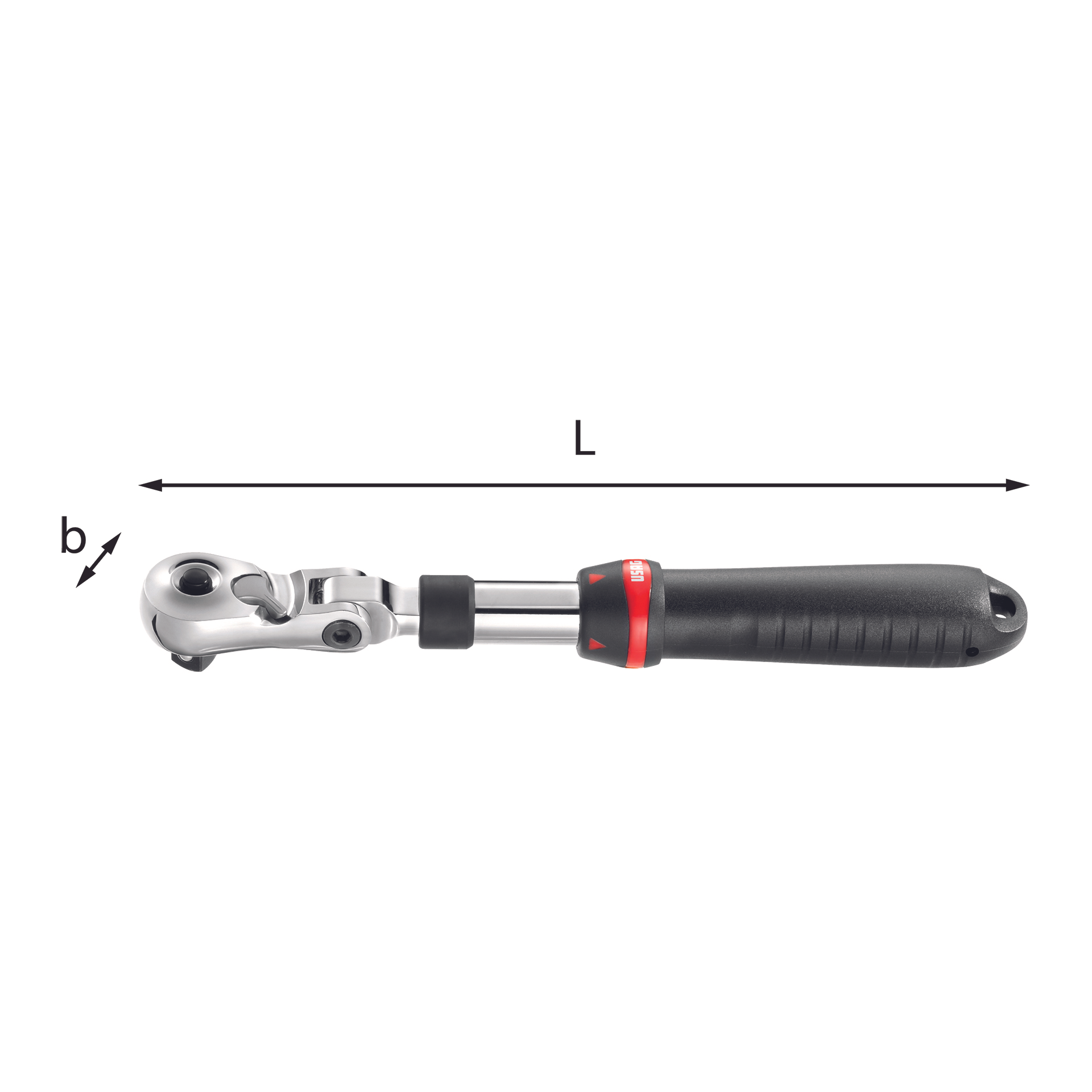 Cricchetto telescopico con testa snodata U02370070 USAG 237 Fb 1/2