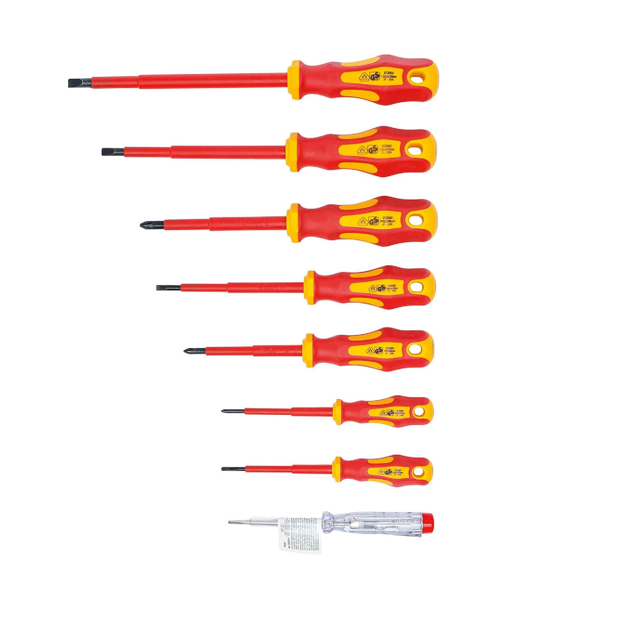 Set 8 pezzi cacciavite isolati VDE - Fermec BGS35838