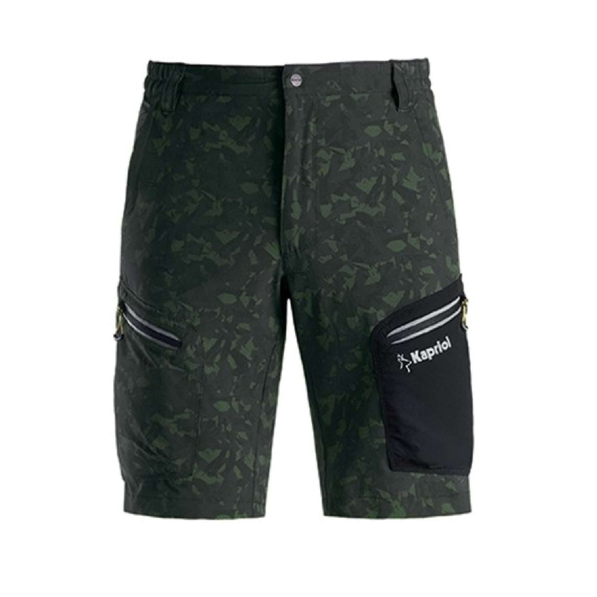 Pantalone estici da lavoro corti Tech camo verde taglia L - Kapriol 35176