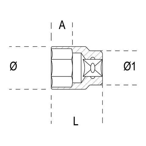 Chiavi a bussola con attacco quadro femmina 3/8" bocca poligonale, cromate Beta