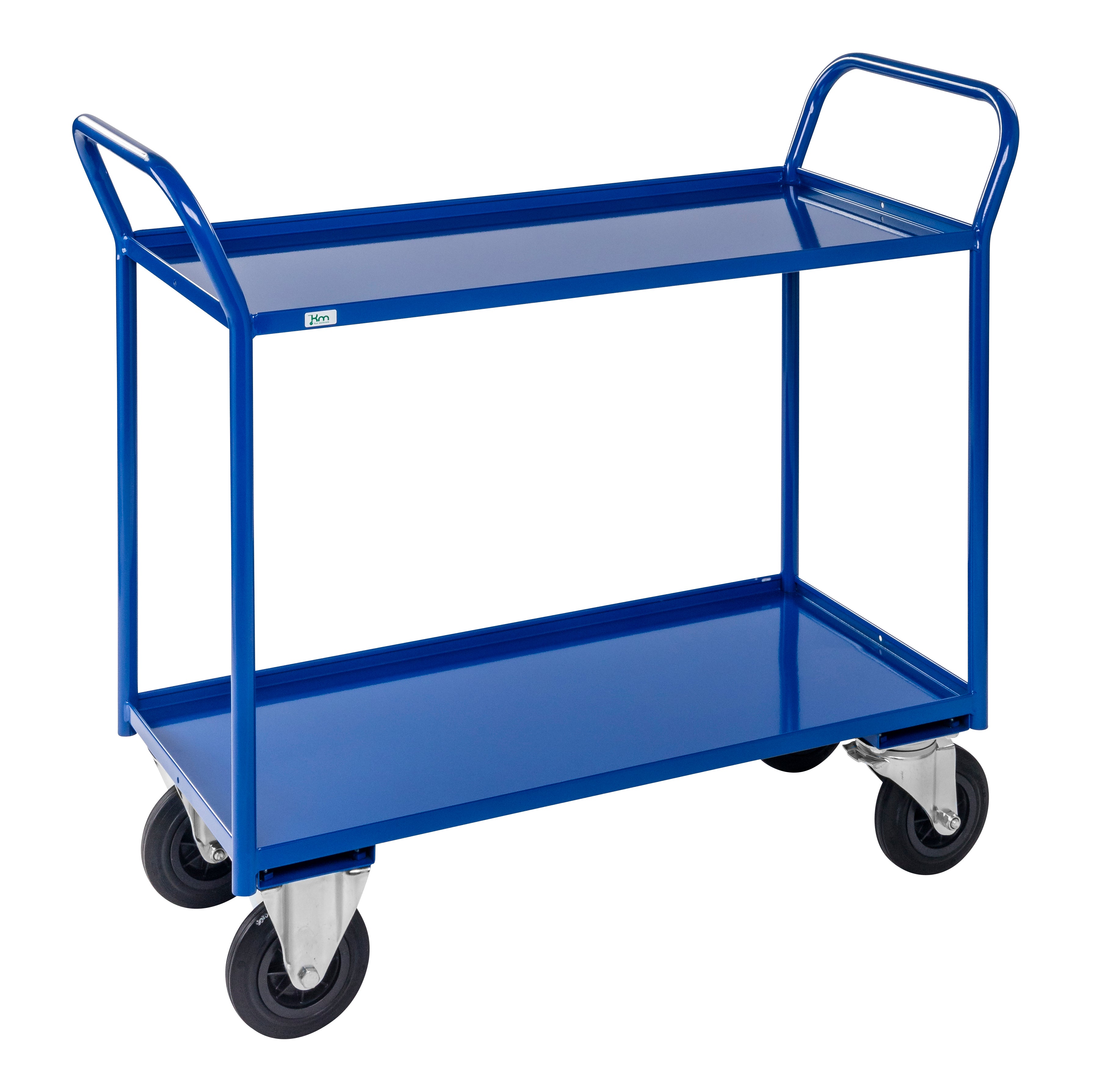 Carrello robusto in lamiera 2 ripiani Blu KM4133-B Kongamek