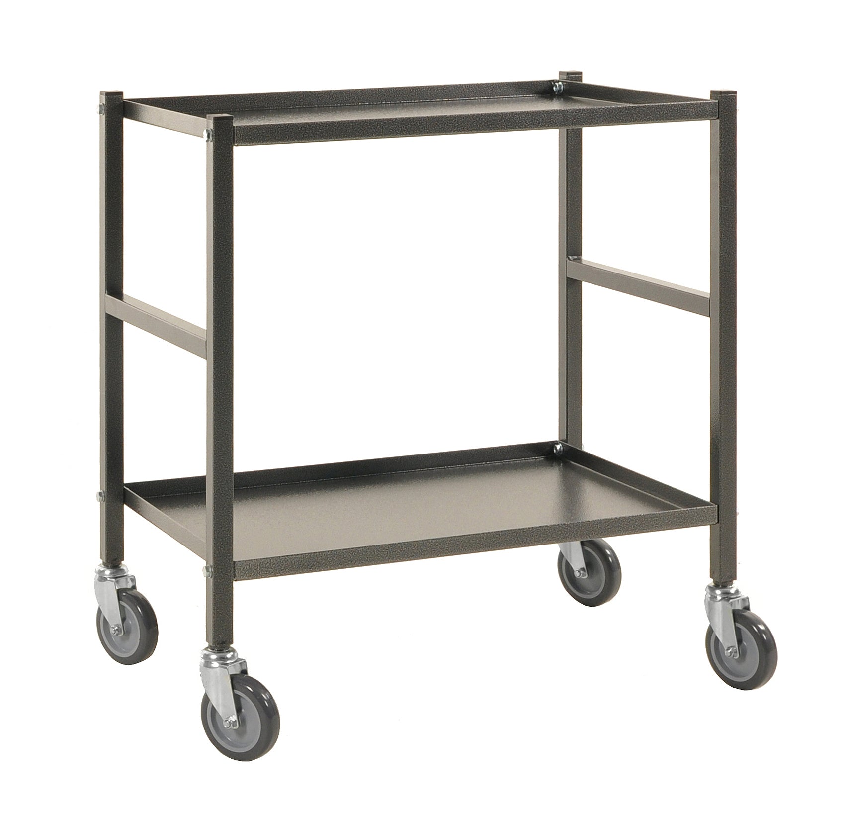 Piccolo tavolo carrello con ruote 2 ripiani 690x430x750mm grigio Kongamek KM810