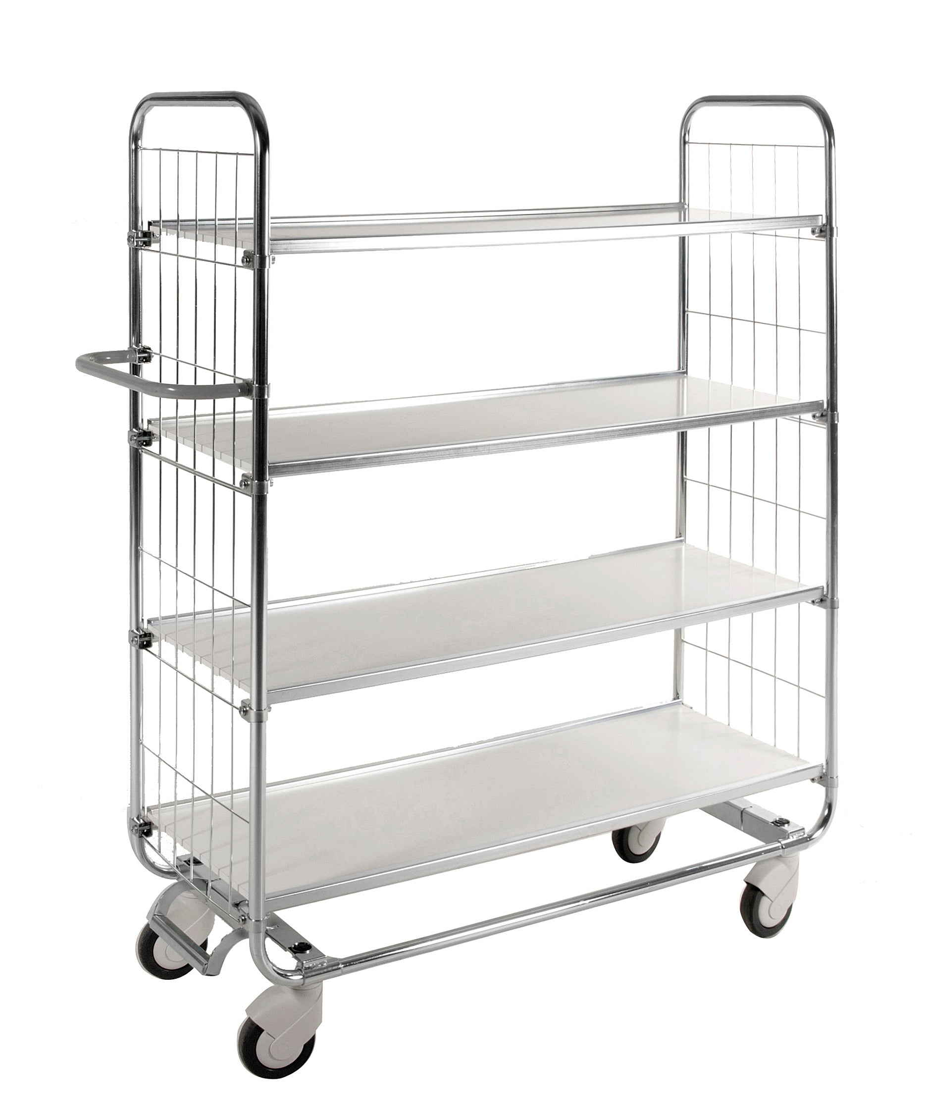 Carrello porta tutto serie 8000 bianco 4 ruote con freno Kongamek KM8000-4XL-CL