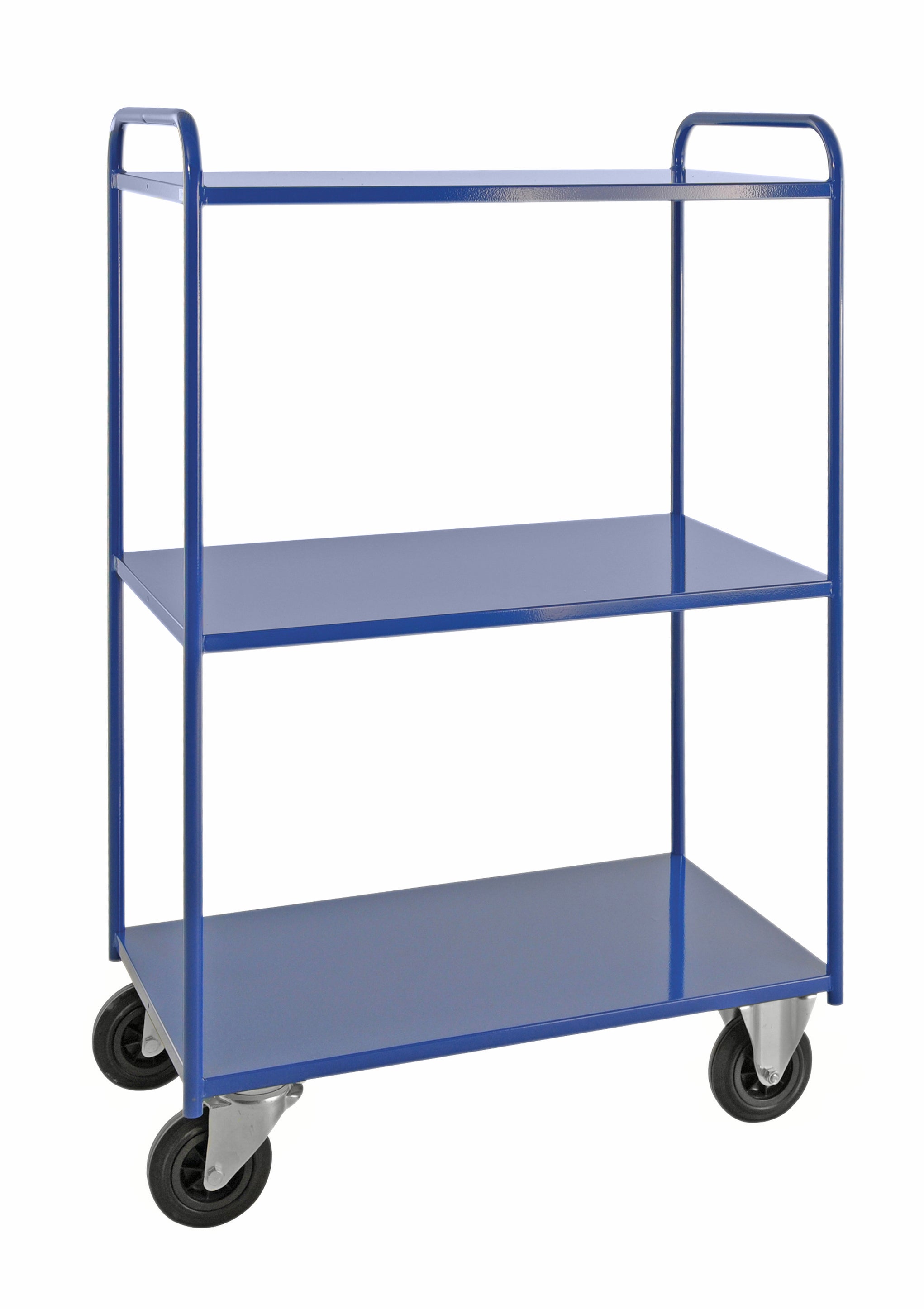 Carrello robusto in lamiera 3 ripiani Blu con freno - KM4149-BB Kongamek