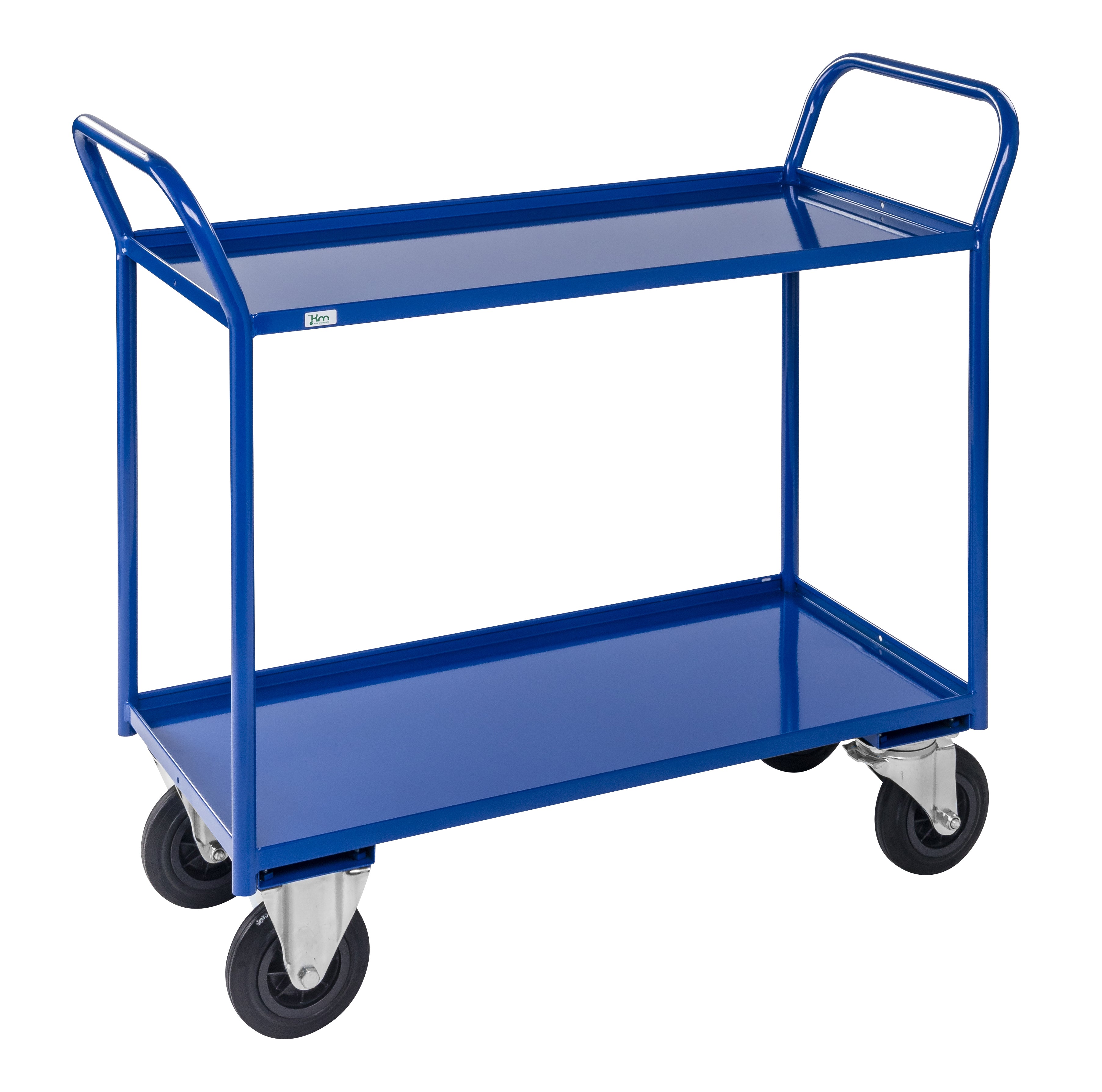 Carrello robusto in lamiera 2 ripiani Blu KM4175-B Kongamek