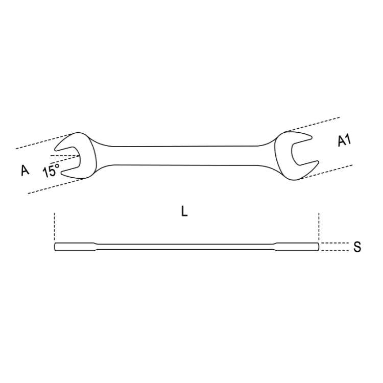 Chiavi a forchetta 7x8mm doppie cromate ingombro delle teste ridotto - Beta 55 7X8