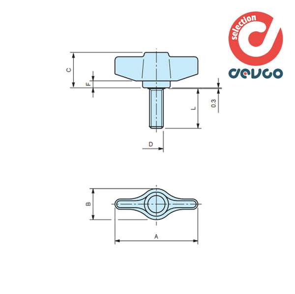 Galletto di fissaggio GP/48 m6 pz.2 - Gamm - 6310007