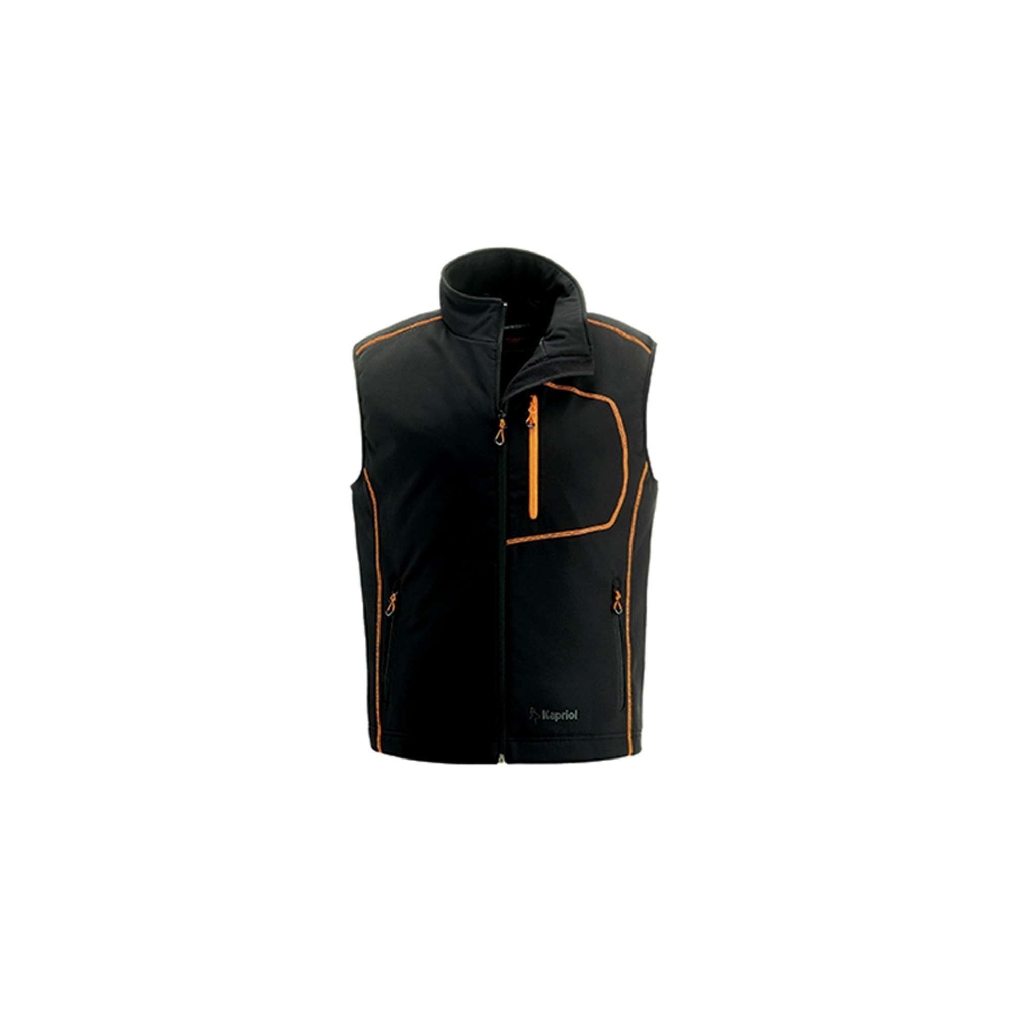 Gilet da lavoro nero/arancio imbottito intessuto tecnico e softshell - Kapriol