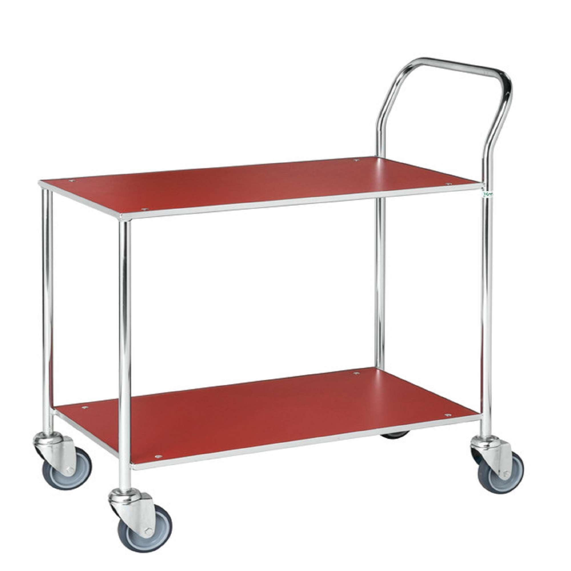 Carrello tavolo con 2 ripiani, Rosso / Elettro galvanizzato - Kongamek KM172-1