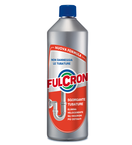 FULCRON Sgorgante tubature 1LT. Stura scarichi. Disotturante WC. lavabi e doccia