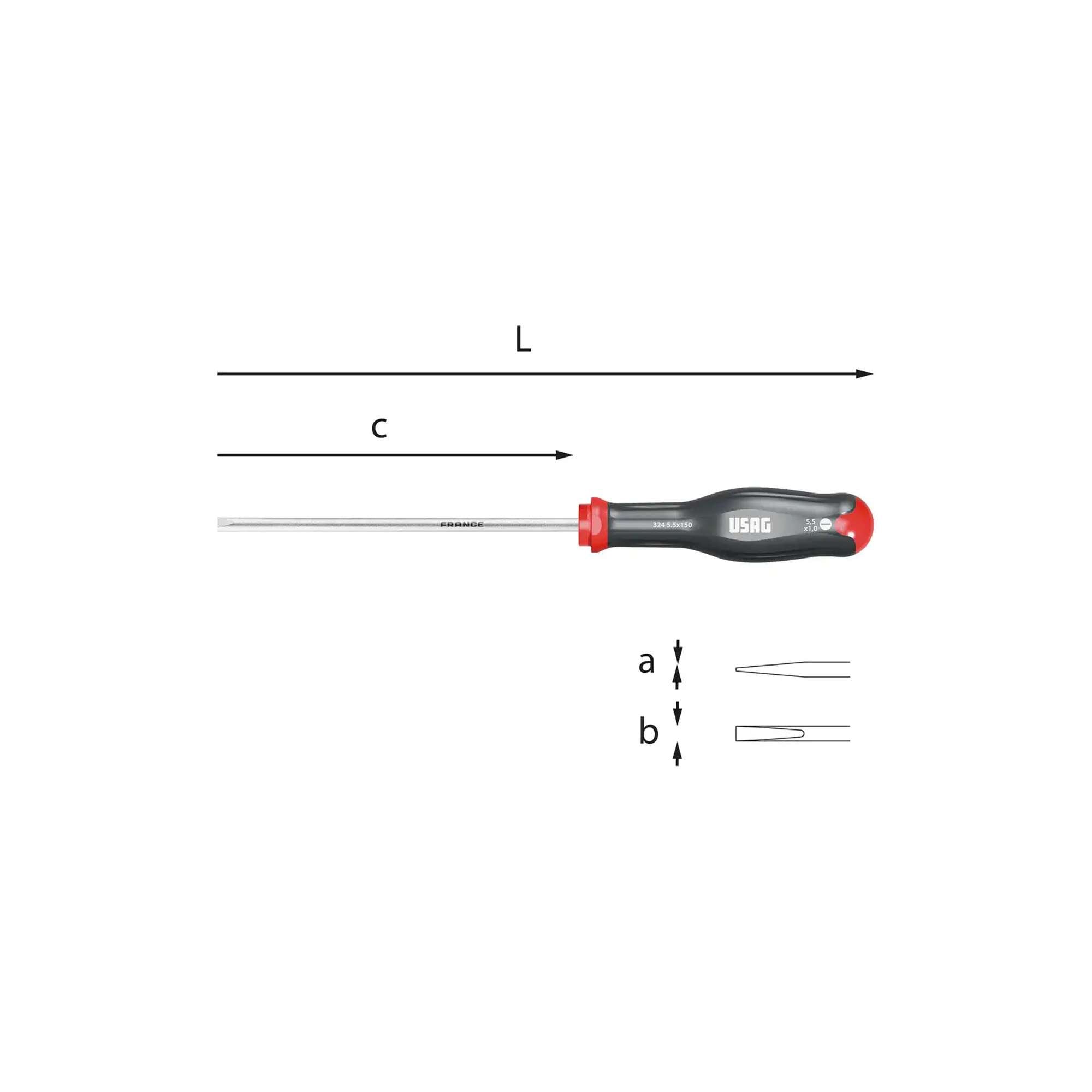 Giraviti per viti L. 270mm con intaglio 1,2x6.5x150mm M3 - Usag 324