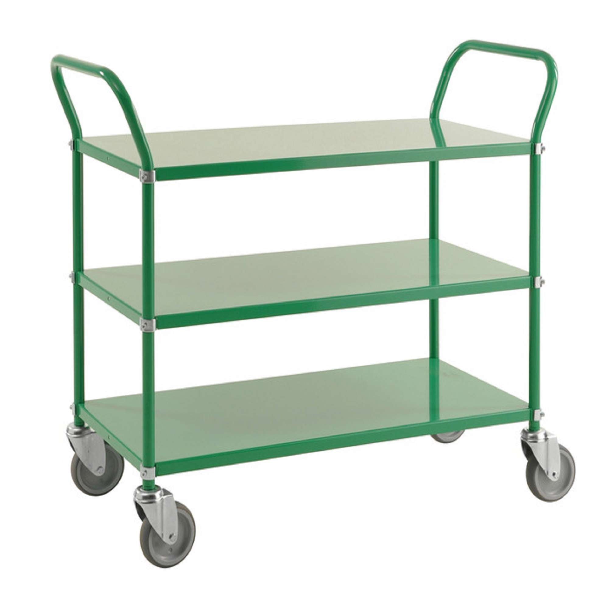 Carrello con 3 ripiani, Verde L x P x H (mm) 1080 x 480 x 940 - Kongamek KM2106