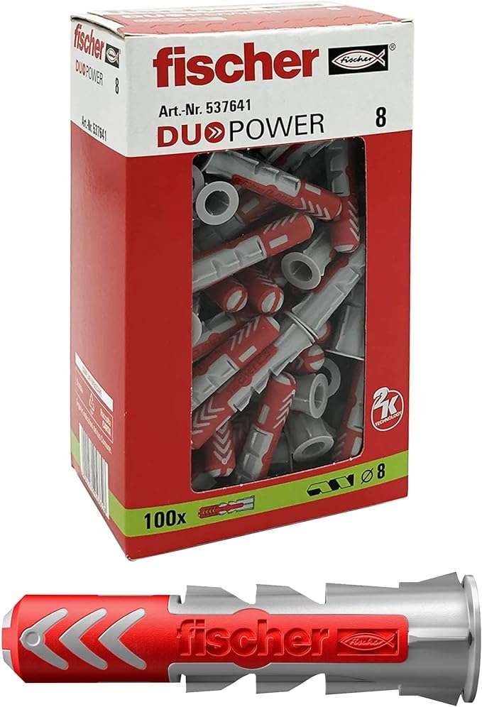 Tassello universale bi-materiale duopower 8x40 confezione 100 pz - FISCHER