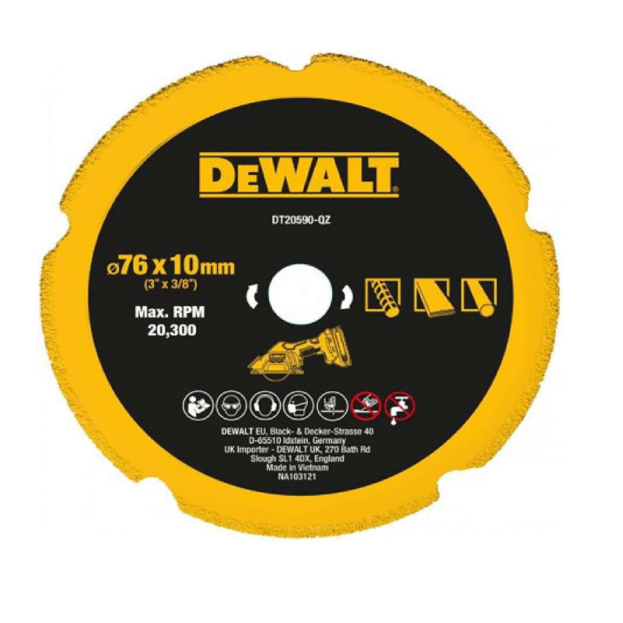 Disco diamantato per mini smerigliatrice 76mm - Dewalt DT20590-QZ