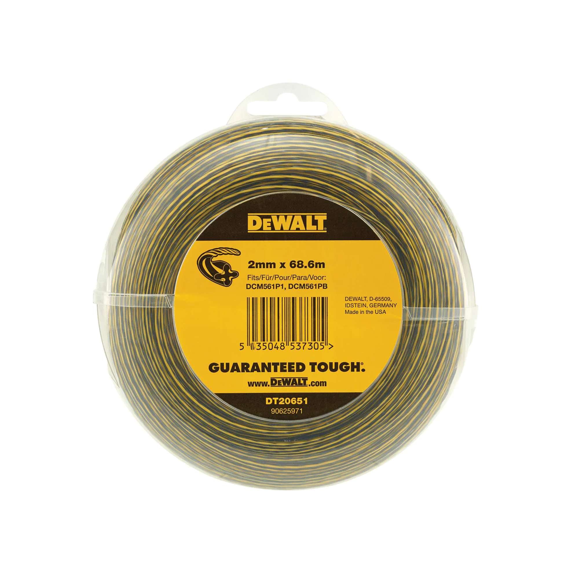 Filo Nylon di ricambio per tagliabordi 2mm x 68.6m DEWALT DT20651- QZ