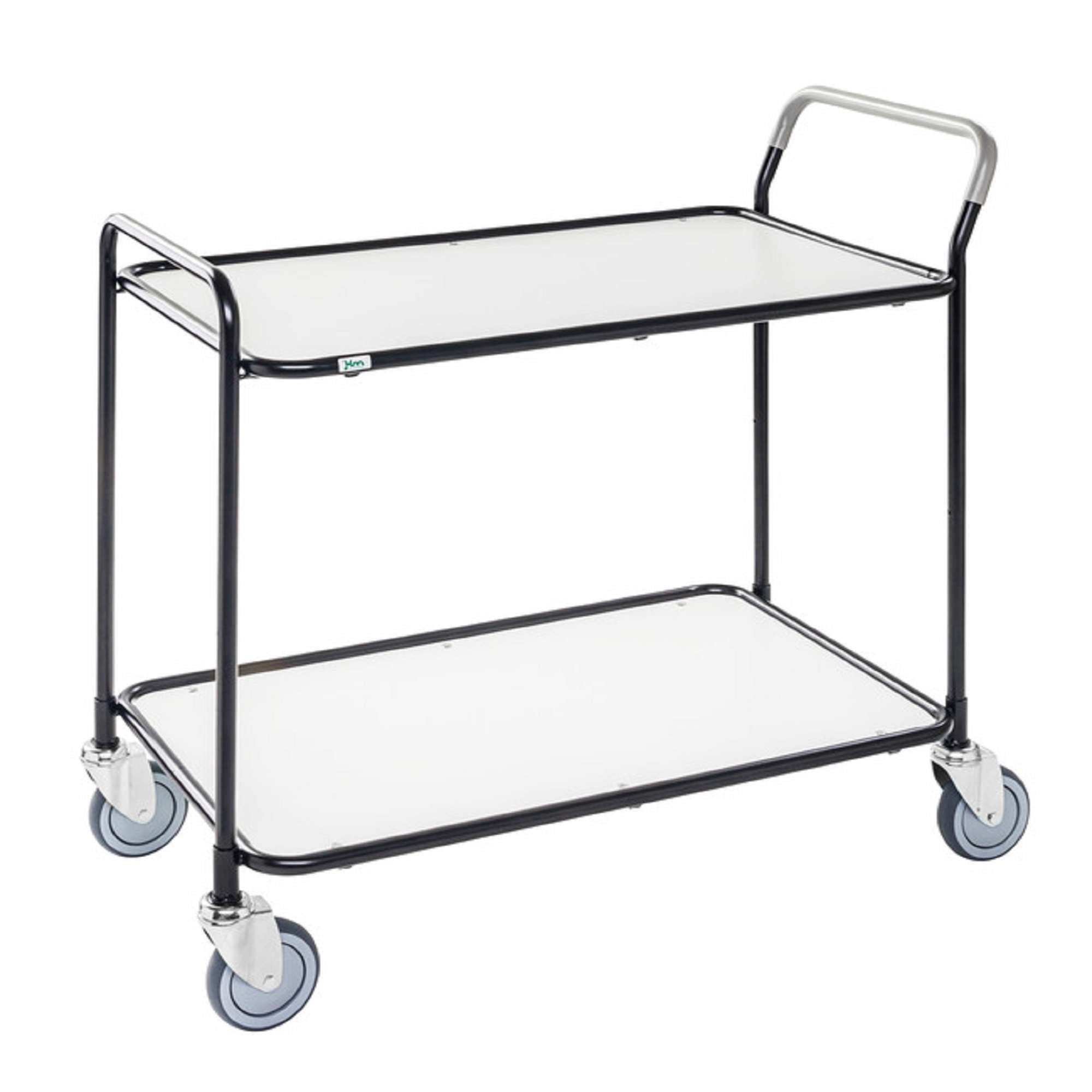 Tavolo Carrello di servizio piccolo 2 ripiani, Bianco/Nero - Kongamek KM30770-S6