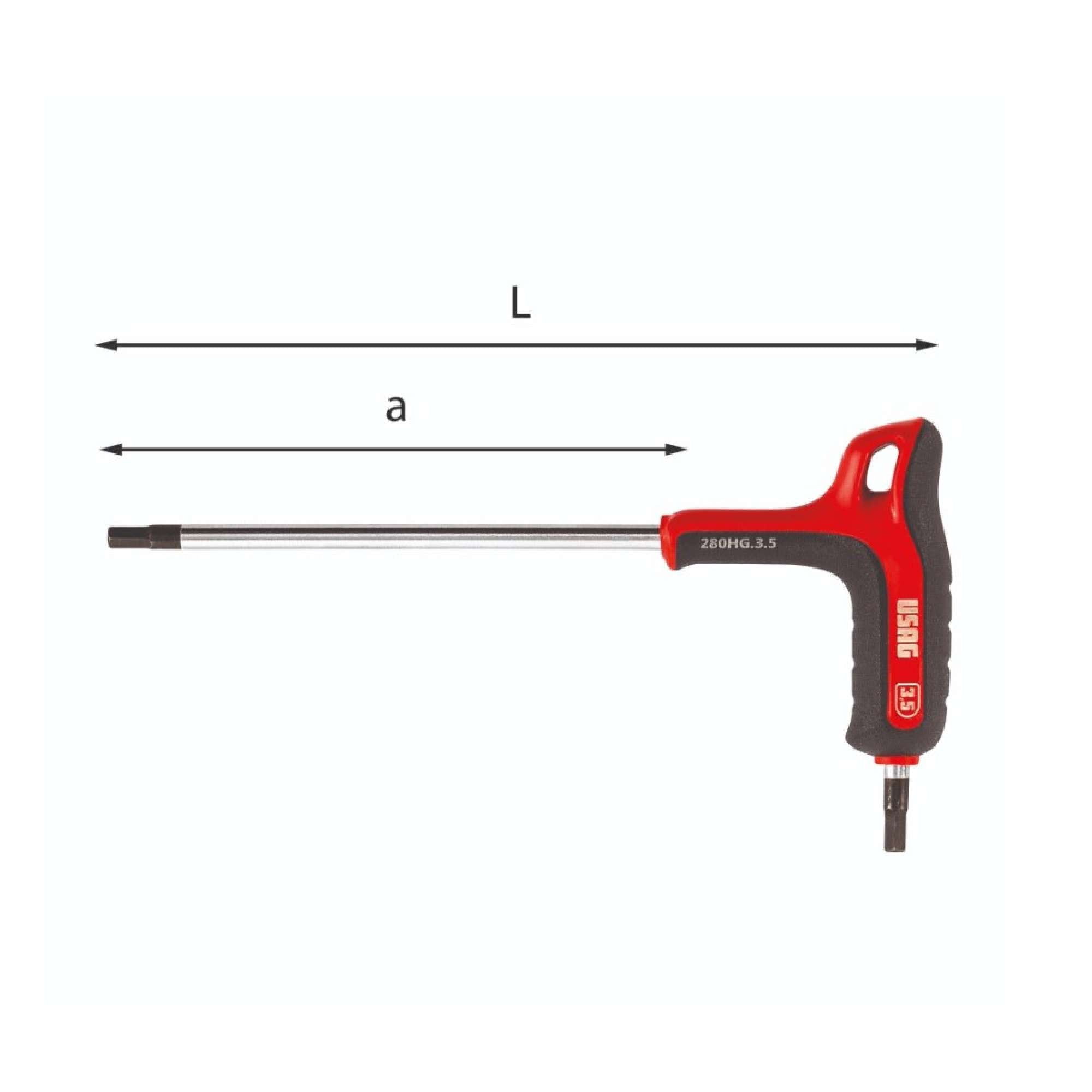 Chiave maschio esagonale con impugnatura bimateriale - Usag 280 HG