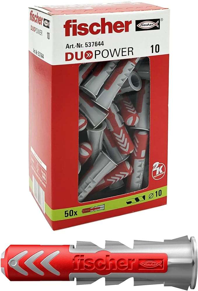 Tassello universale bi-materiale duopower 10x50, confezione 50 pz - FISCHER