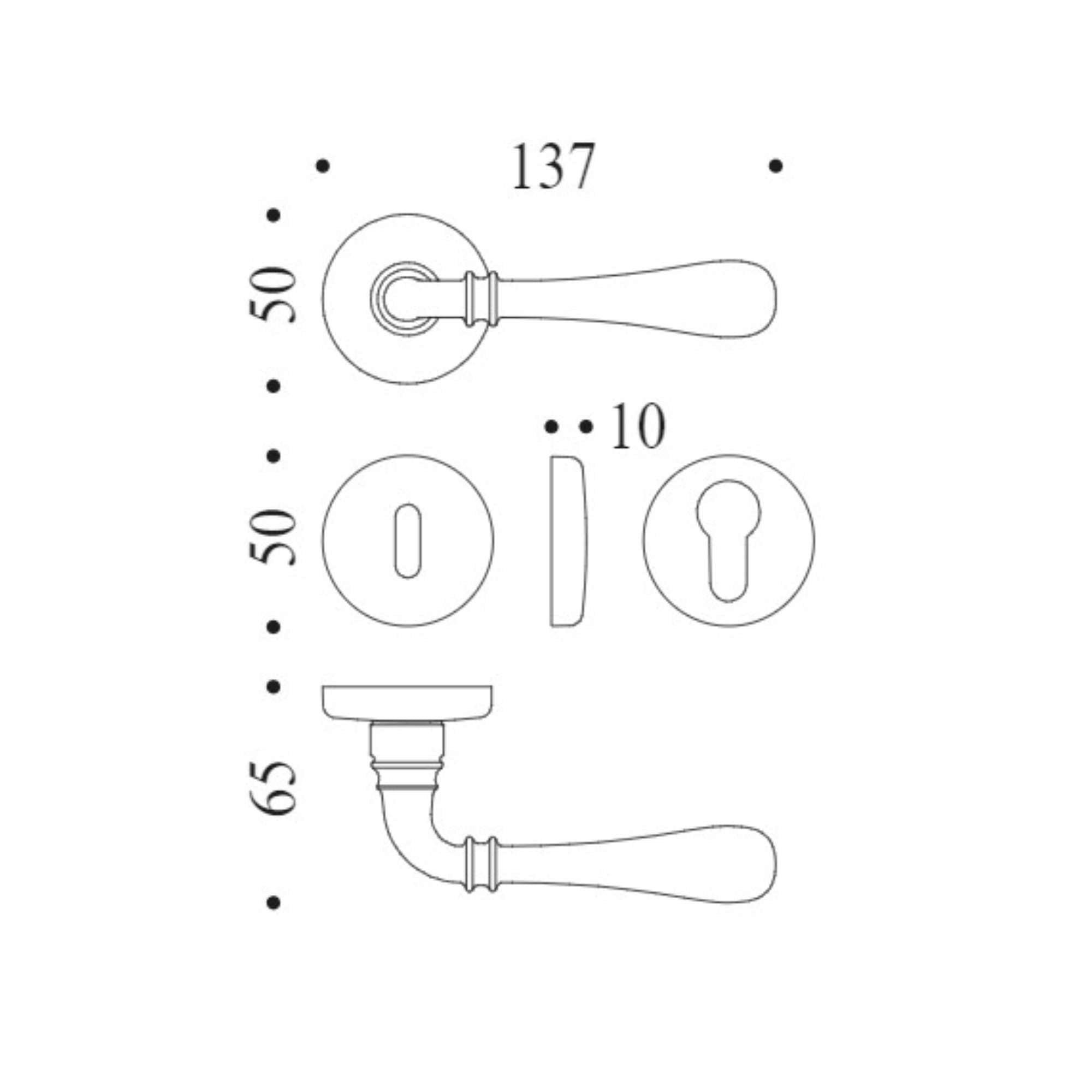 Maniglia IDA bronzo antico - ID31R-BA