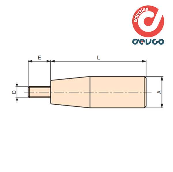 Manopola cilindrica girevole mcg/25x65 m8 - Gamm - 6138018