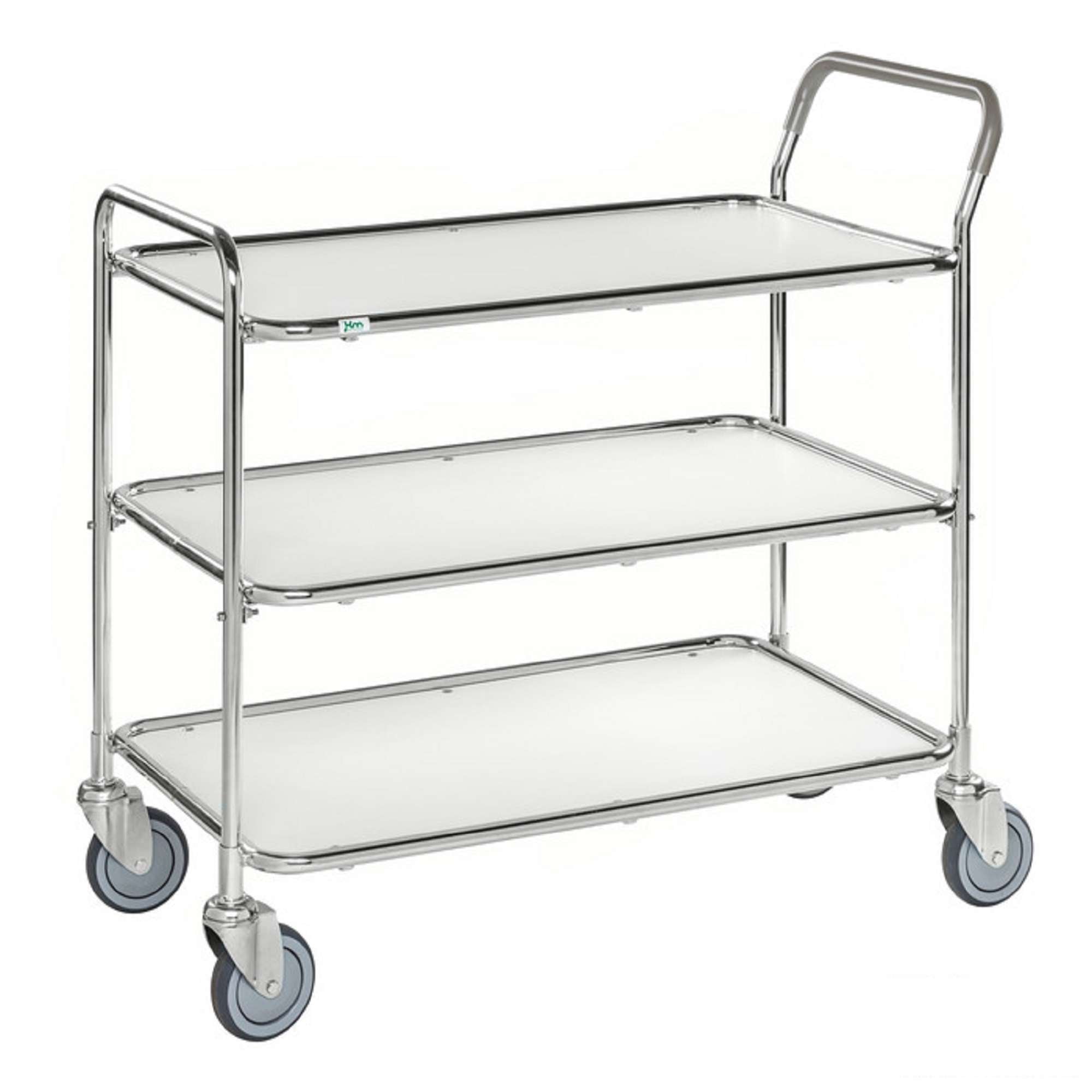 Carrello di servizio piccolo 3 ripiani, Bianco / Nero - Kongamek KM30773-S6