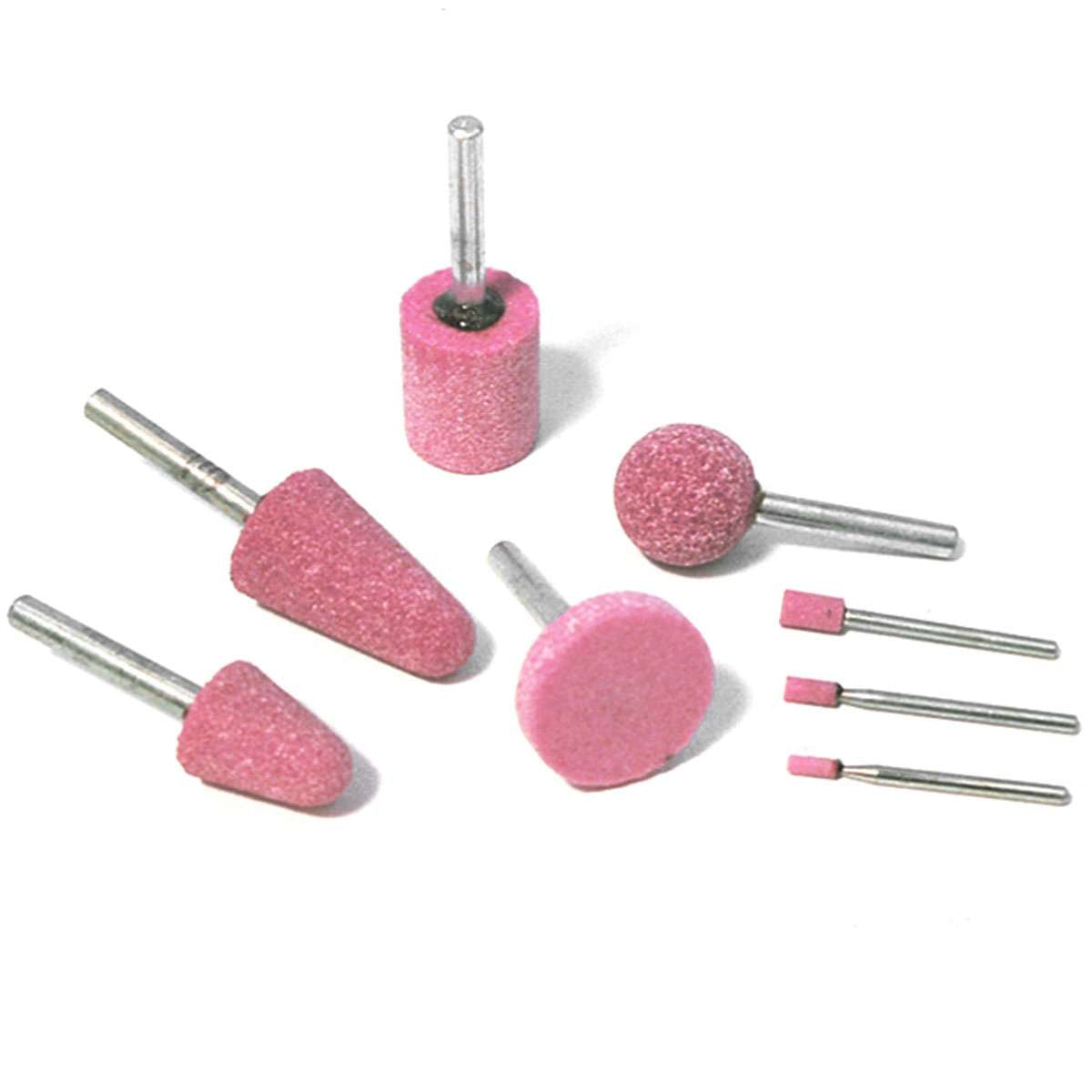 Mole cilindriche vetrificate rosa per sgrossare e smerigliare D.4x8 Rosver 25pz