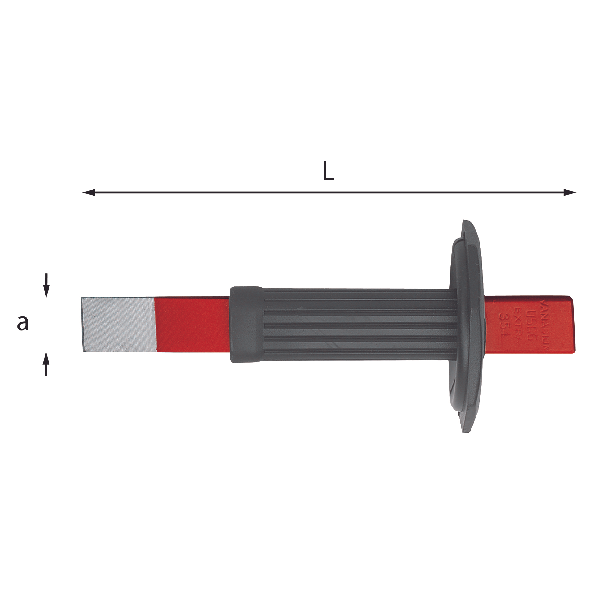 Scalpello extrapiatto con paramano, spessore lama 2mm U03540002 USAG 354 A