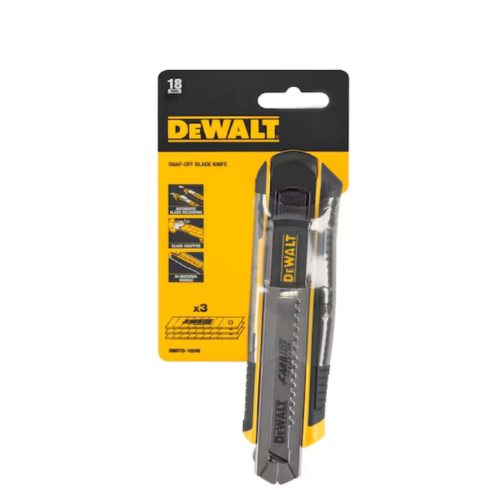 Cutter autobloccante da 18mm con 3 lame Carbide 18mm - Dewalt DWHT0-10249